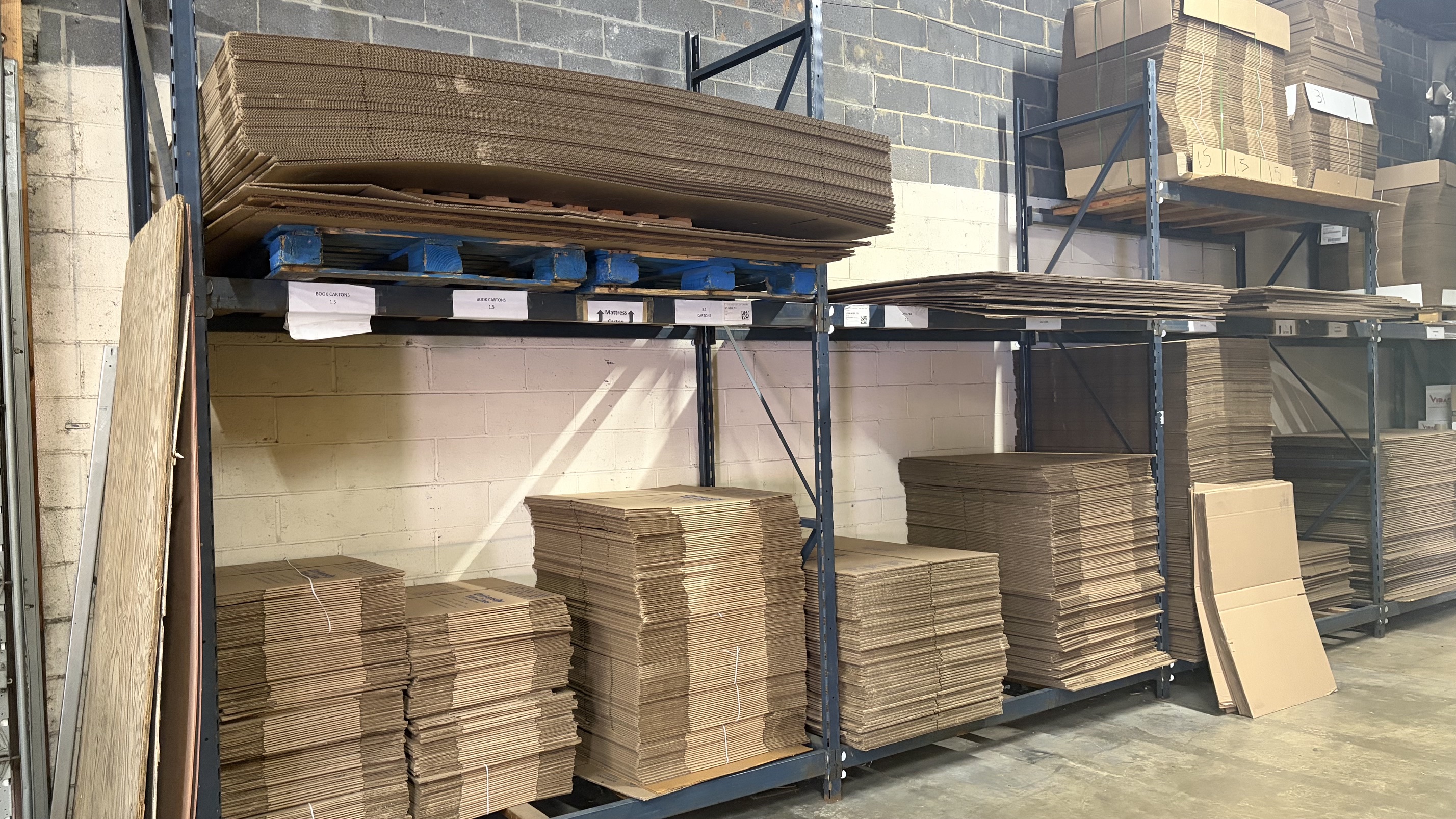 Packing and moving supplies at University Van Lines warehouse
